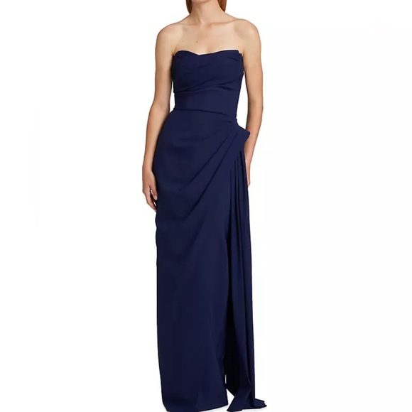 Chiara Boni La Petite Robe Dotai Draped Strapless Gown